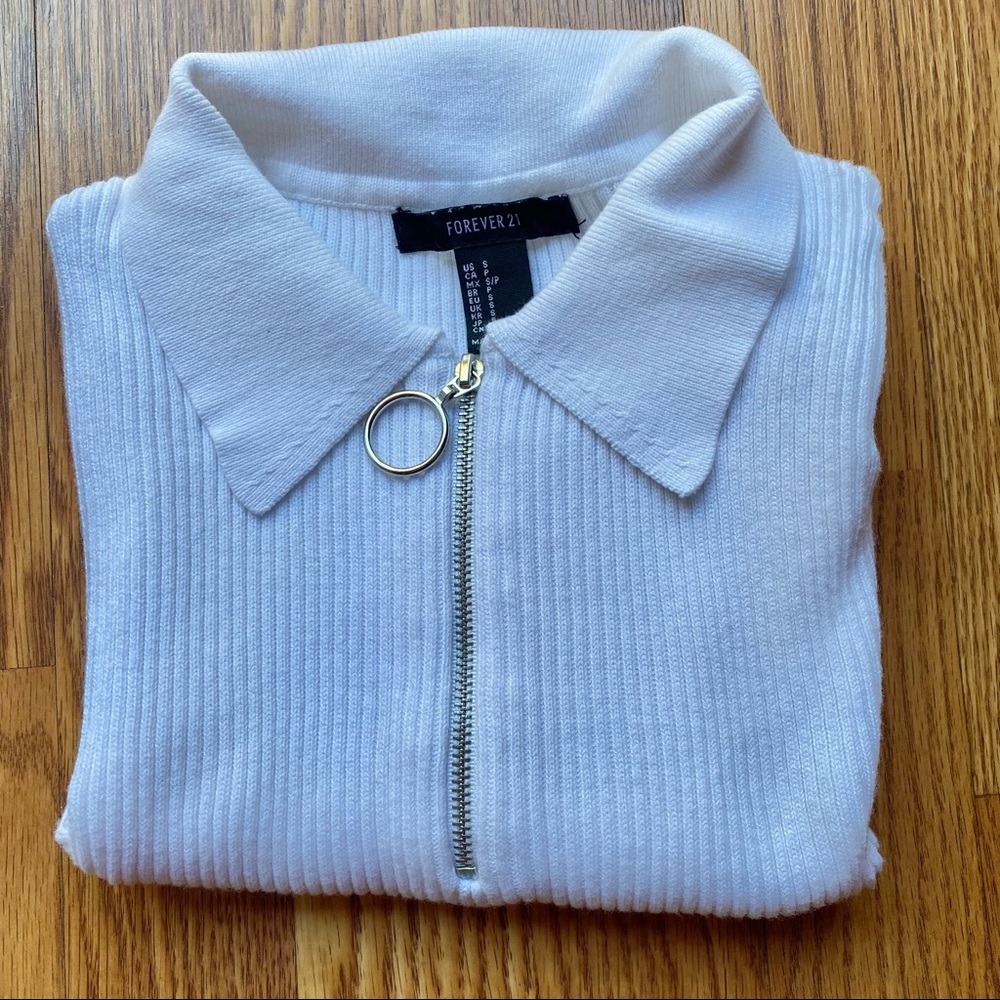 90s Clueless Style Collar White Tee Top Forever21